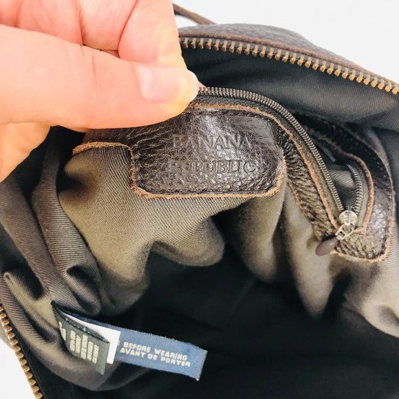 Banana Republic Brown 100% Leather Curved Hobo Bag - Picture 9 of 9